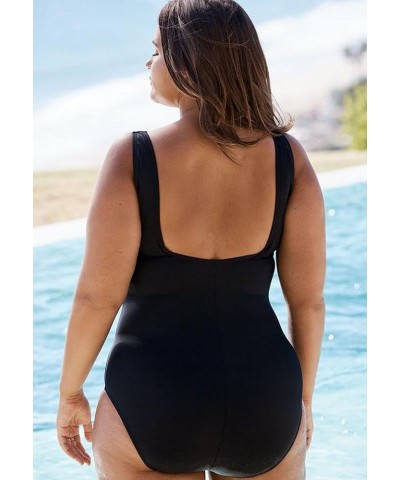 Women's Plus Size Crisscross Front Maillot Swimsuit Navy Miami Vice $23.91 Others