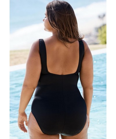 Women's Plus Size Crisscross Front Maillot Swimsuit Navy Miami Vice $23.91 Others