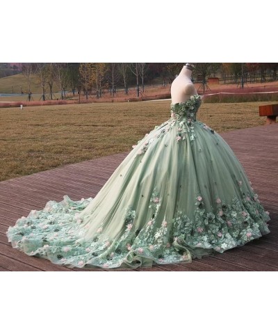 Off Shoulder Quinceanera Dresses Ball Gown 2024 with Train Sparkly Beaded Sweet 16 Dresses Lace Ball Gowns Navy Blue $71.05 D...