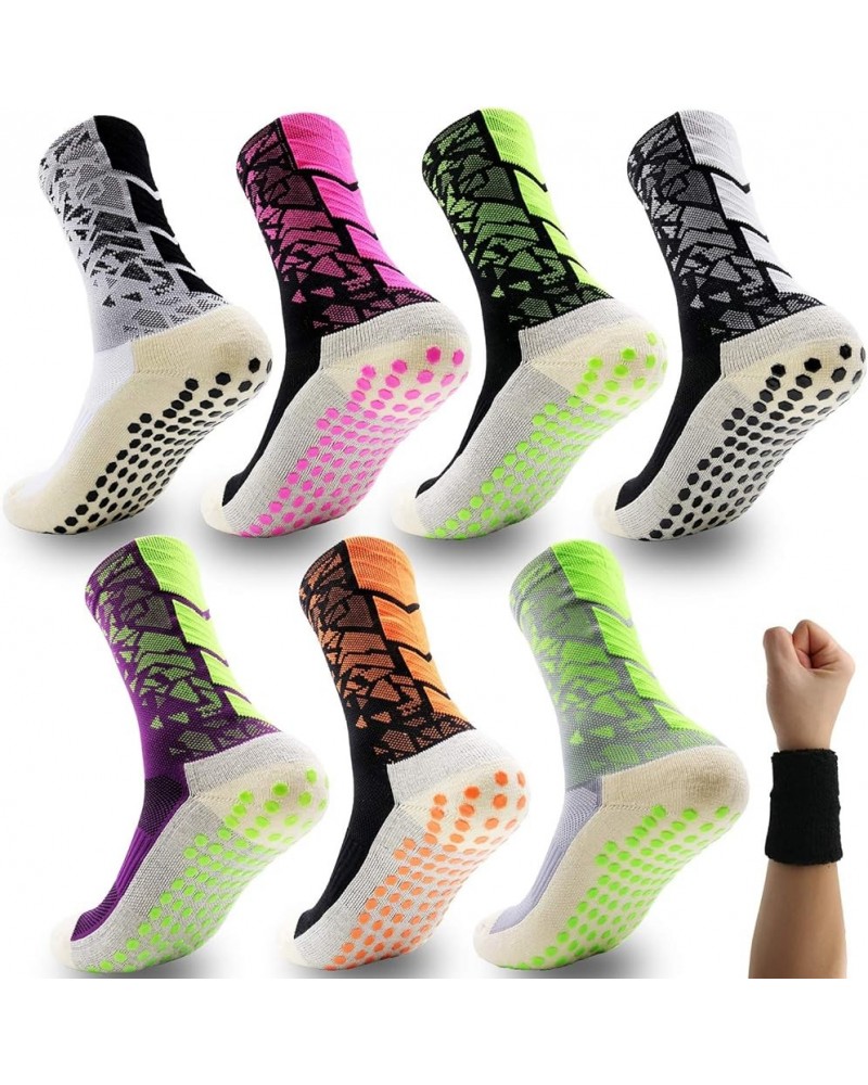 Anti Slip Ankle Socks 2/4/8pair Sports Non-Slip Football Grip Socks 4 X Black White Orange Blackgreen $8.09 Socks