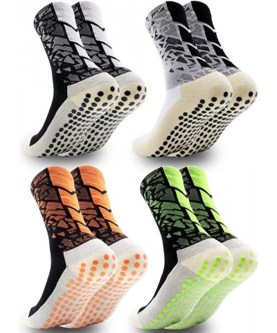 Anti Slip Ankle Socks 2/4/8pair Sports Non-Slip Football Grip Socks 4 X Black White Orange Blackgreen $8.09 Socks