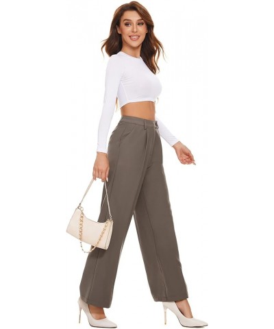 Work Pants for Women Business Casual Office Dress Pants Trousers with Pockets 2024 Black Coffee (Thick) 011 $20.64 Pants