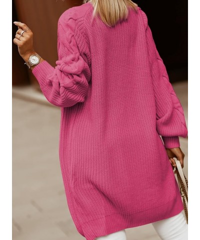 Womens 2023 Winter Fall Casual Open Front Knit Long Cardigans Sweaters Coats Rose $18.49 Sweaters