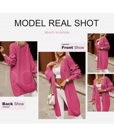 Womens 2023 Winter Fall Casual Open Front Knit Long Cardigans Sweaters Coats Rose $18.49 Sweaters