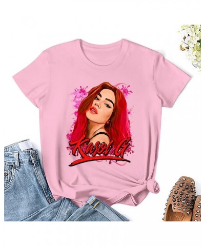 Music Shirt Youth Womens Short Sleeve Tee Funny T-Shirts Casual Round Neck Tshirts Cotton Y2K Tops T1-pink $9.68 T-Shirts