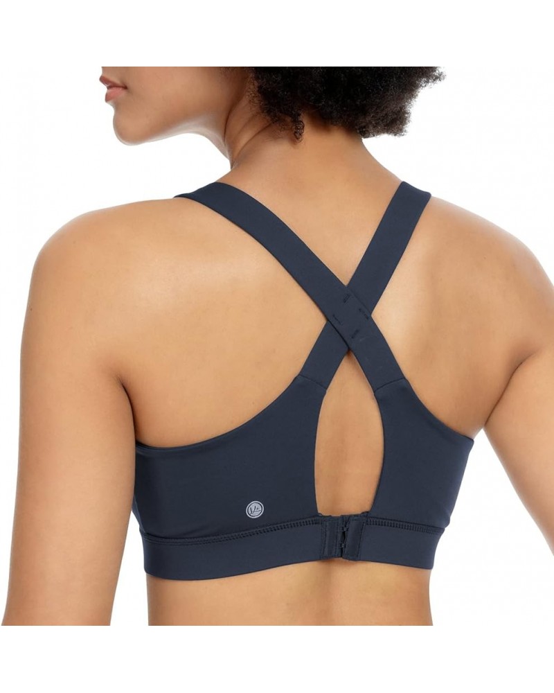 Sports Bra Longline Padded Bra Yoga Crop Tank Tops Fitness Workout Bra for Women Dark Blue -8203b $12.31 Activewear