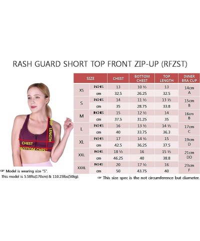 Women UPF50+ Swim Front Zip Crop Tank Bra Short Top Sports Bras Swimsuit Rash Guard (RFZST) Coral $9.90 Swimsuits