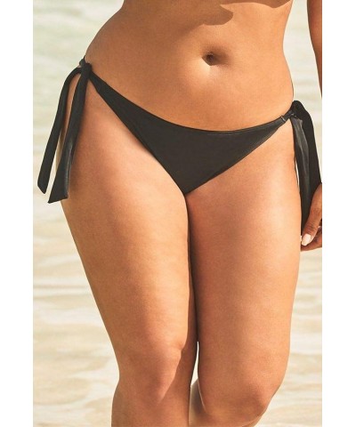 Women's Plus Size Side Tie Swim Brief Black $17.65 Swimsuits