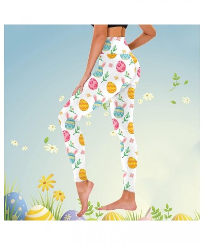 Easter Day Workout Leggings for Women Colorful Easter Eggs Lounge Pants Bunny Rabbit Funny Graphic High Waist Yoga Pants 01-l...