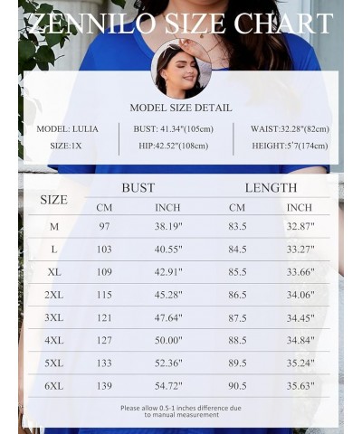 Womens Plus Size Casual Tunic Tops Summer Short Sleeve Shirts for Women Flowy Hankerchief Hemline Royalblue $7.79 Tops