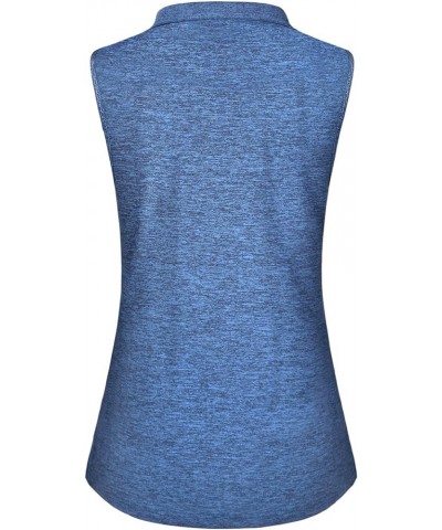 Womens Golf Shirt Moisture Wicking V Neck Athletic Loose Yoga Workout Polo Shirt Sleeveless Blue $13.33 Shirts