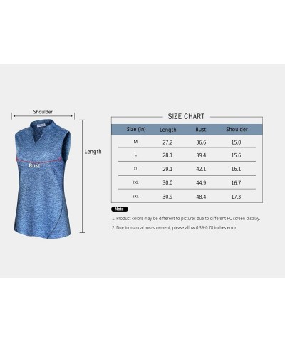 Womens Golf Shirt Moisture Wicking V Neck Athletic Loose Yoga Workout Polo Shirt Sleeveless Blue $13.33 Shirts