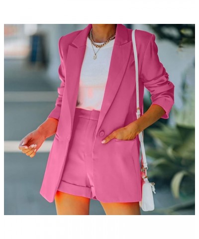 Blazers for Women Business Casual Long Sleeve Suit Jacket Button Business Casual Blazer Lightweight Elegant Tops Pink $6.22 J...