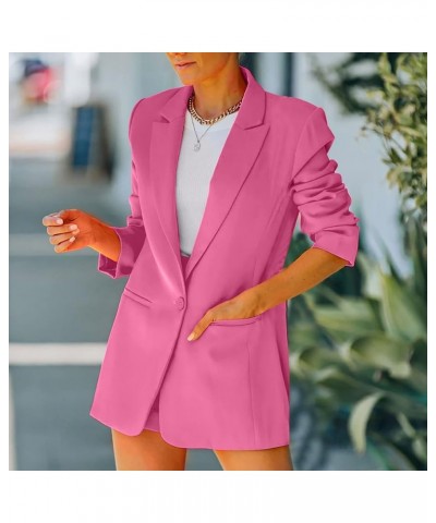 Blazers for Women Business Casual Long Sleeve Suit Jacket Button Business Casual Blazer Lightweight Elegant Tops Pink $6.22 J...