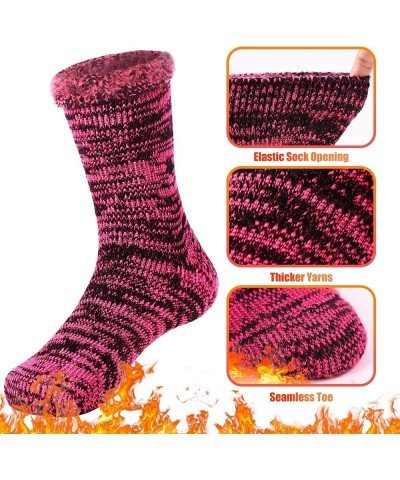 Thermal Socks for Women and Men Heat Trapping Warm Winter Socks Women-3 Pairs/Rose/Burgundy/Dark Grey $9.90 Activewear