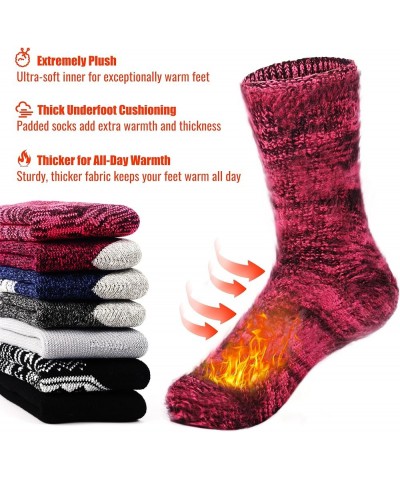 Thermal Socks for Women and Men Heat Trapping Warm Winter Socks Women-3 Pairs/Rose/Burgundy/Dark Grey $9.90 Activewear