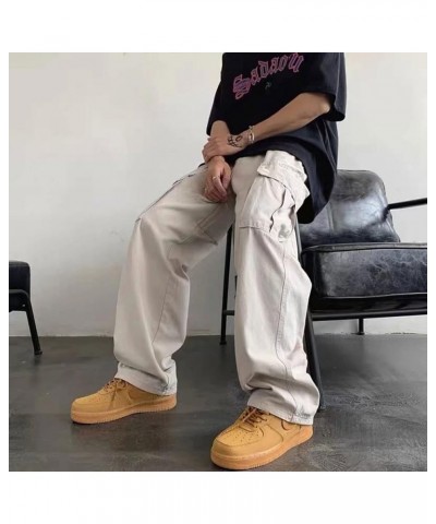 Y2k Pants Men Gothic Baggy Cargo Pants Streetwear Grunge Hip Hop Joggers Trousers Parachute Pants for Men 2s-white $14.51 Pants