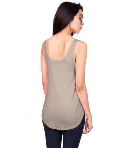 Women's Basic Stretchy Tank Top, USA Made Taupe $7.50 Tanks