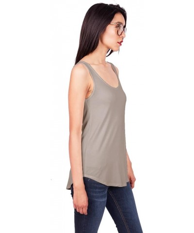 Women's Basic Stretchy Tank Top, USA Made Taupe $7.50 Tanks