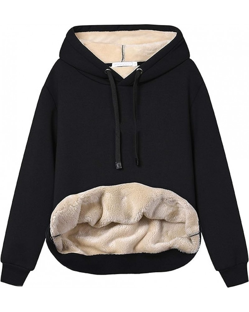 Women's Winter Hoodies Pullover Sherpa Fleece Warm Heavyweight Sweatshirt 1 Black $24.77 Hoodies & Sweatshirts