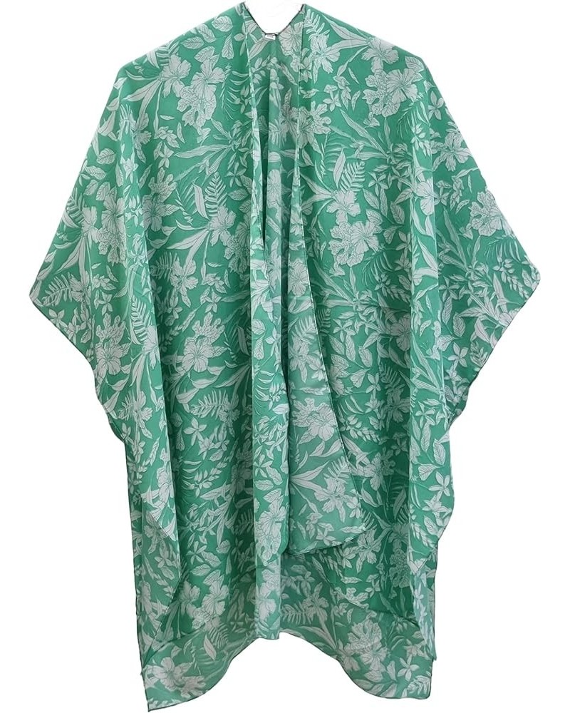 ♥ Women's Beach Cover up Swimsuit Kimono Cardigan Casual Tops with Bohemian Floral Print Chiffon Green White Floral $11.52 Sw...