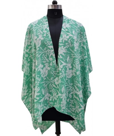 ♥ Women's Beach Cover up Swimsuit Kimono Cardigan Casual Tops with Bohemian Floral Print Chiffon Green White Floral $11.52 Sw...