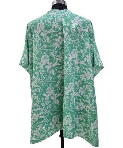 ♥ Women's Beach Cover up Swimsuit Kimono Cardigan Casual Tops with Bohemian Floral Print Chiffon Green White Floral $11.52 Sw...