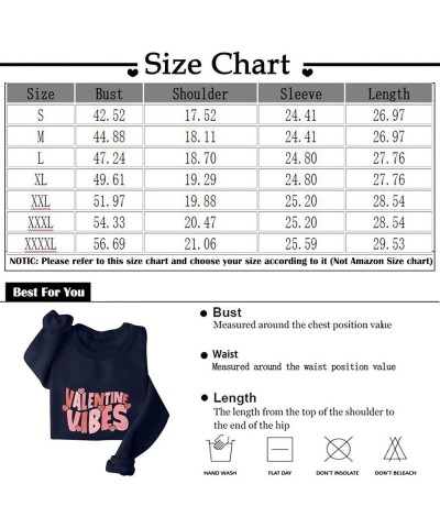 Heart Sweatshirts for Women Fashion 2024 Spring Crewneck Long Sleeve Shirts Fleece Lined Valentine's Day Graphic Pullover B-w...