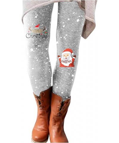 Women's Fleece Lined Legging Casual Christmas Pants Long Printed All- Pants Santa Print Workout Pants Grey 10 $7.93 Leggings