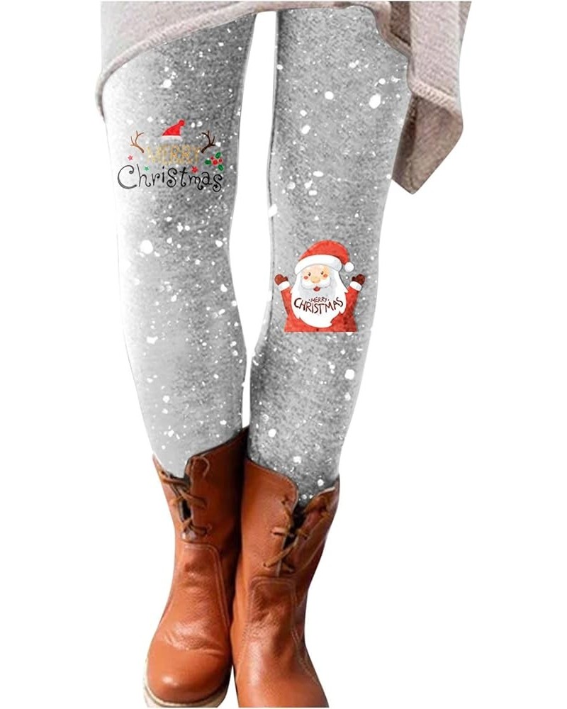 Women's Fleece Lined Legging Casual Christmas Pants Long Printed All- Pants Santa Print Workout Pants Grey 10 $7.93 Leggings