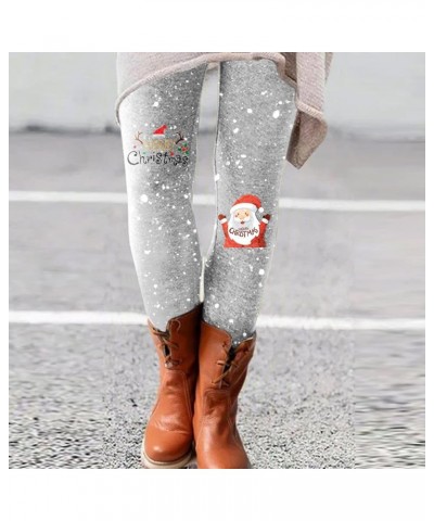 Women's Fleece Lined Legging Casual Christmas Pants Long Printed All- Pants Santa Print Workout Pants Grey 10 $7.93 Leggings