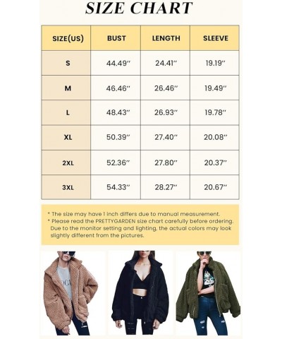 Women's Fashion Winter Coat Long Sleeve Lapel Zip Up Faux Shearling Shaggy Oversized Shacket Jacket Golden $31.85 Coats