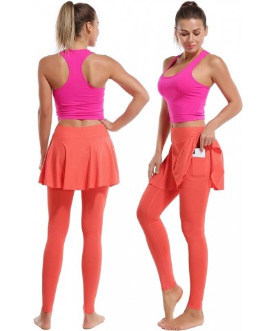 19"/26" XXS-XL Women's UPF 50+ Adjustable Running Skort with Leggings Pockets Active Sport Golf Tennis Skirt 26" inseam Coral...