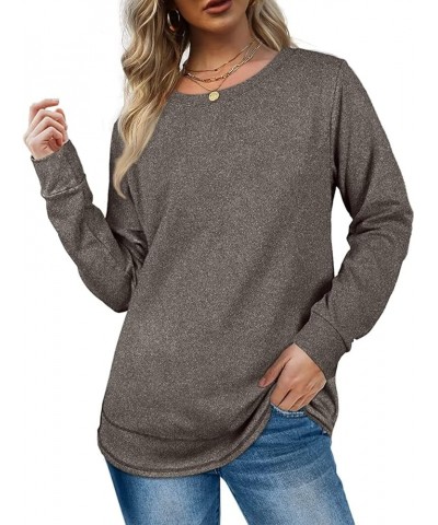 Oversized Sweatshirts for Women Long Sweaters Crewneck Winter Grey $10.15 Hoodies & Sweatshirts