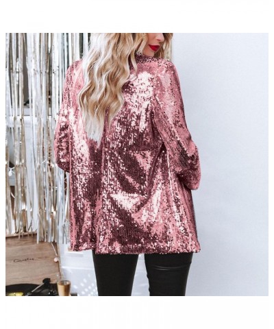 Sequin Blazer Jackets for Women Glitter Sparkly Casual Long Sleeve Jacket Carnival Party Business Office Outfit Hot Pink $11....