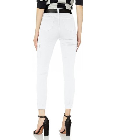 Women's Twill Stretchy Jogger Pants White / Black Belt $10.26 Pants