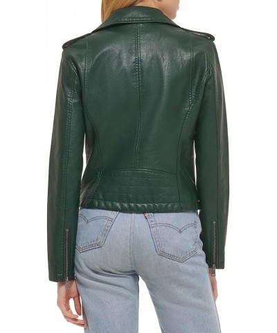 Women's The Classic Faux Leather Moto Jacket (Regular & Plus Size) Light Pine $39.16 Coats