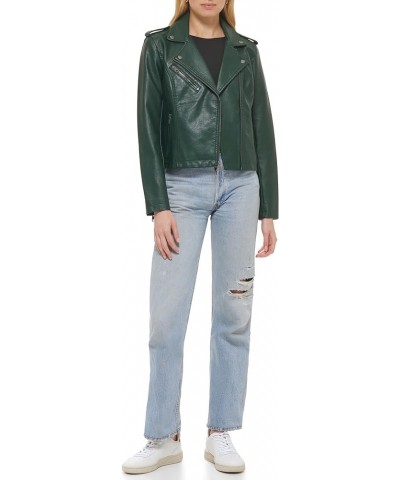 Women's The Classic Faux Leather Moto Jacket (Regular & Plus Size) Light Pine $39.16 Coats