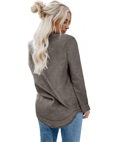 Oversized Sweatshirts for Women Long Sweaters Crewneck Winter Grey $10.15 Hoodies & Sweatshirts