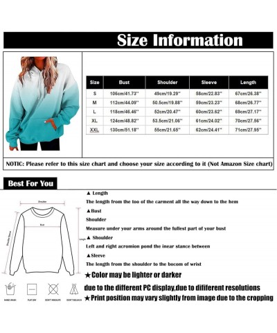 Womens Sweatshirts Fall 2023, Women's Fashion Loose Casual Daily Long Sleeve Gradient Patchwork Sweatshirts 5-army Green $9.6...