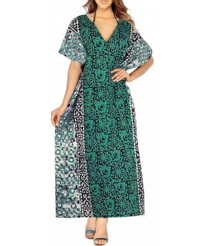 Women's Batik Sleepwear Caftan Relaxed Fit V Neck Maxi Loungewear Dashiki House Dress Nightgowns for Women Plus size Forest, ...