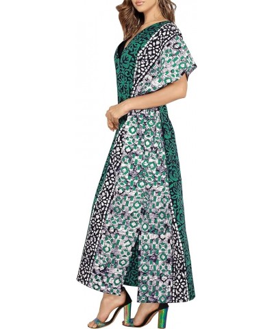 Women's Batik Sleepwear Caftan Relaxed Fit V Neck Maxi Loungewear Dashiki House Dress Nightgowns for Women Plus size Forest, ...