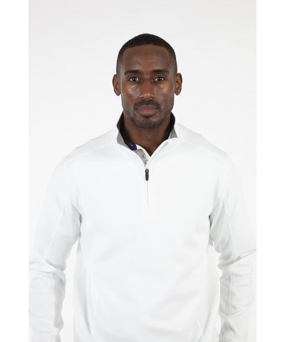 Golf Apparel - Performance RTJ Quarter-Zip Golf Pullover for Men White $25.85 Sweaters