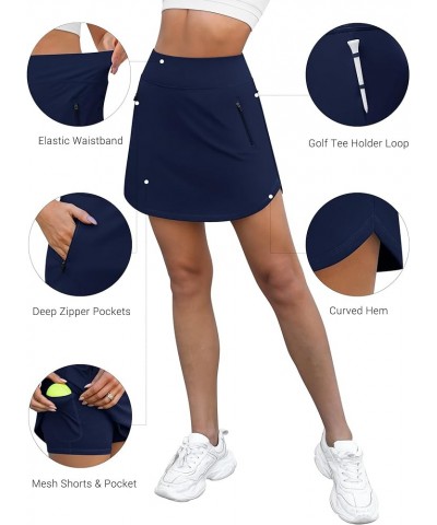 Golf Skirts for Women Tennis Skirt with Zipper Pockets High Waisted Running Casual Athletic Skorts Built-in Shorts Navy $16.7...