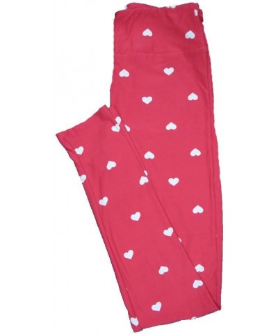 Tall Curvy TC Red White Polka Dot Hearts Valentines Buttery Soft Leggings fits Adult Women Sizes 12-18 $13.19 Leggings