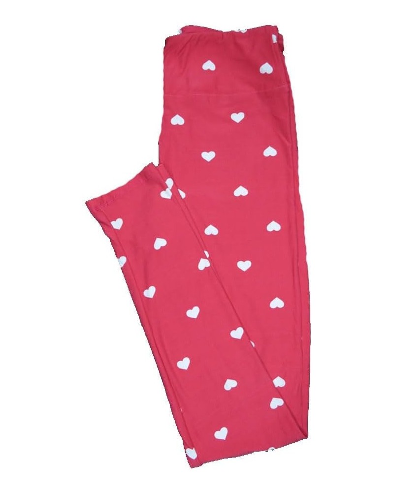 Tall Curvy TC Red White Polka Dot Hearts Valentines Buttery Soft Leggings fits Adult Women Sizes 12-18 $13.19 Leggings