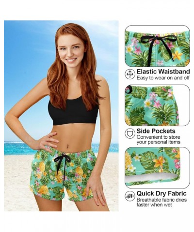 Women's Beach Shorts with Pockets Hawaii Flowers Swim Trunks Board Shorts Swim Shorts Quick Dry Swimwear Multicoloured30 $10....