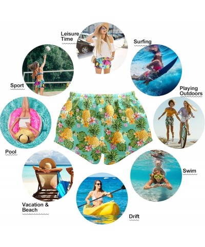 Women's Beach Shorts with Pockets Hawaii Flowers Swim Trunks Board Shorts Swim Shorts Quick Dry Swimwear Multicoloured30 $10....