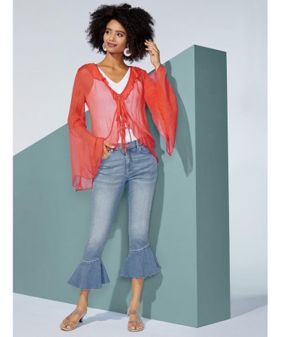 Asymmetric Ruffle Hem Jean Light Vintage Wash $23.06 Jeans