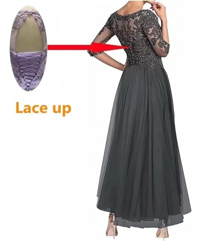 Mother of The Bride Dress for Wedding Lace Appliques 3/4 Sleeve Tea Length Chiffon Evening Prom Gown for Women Champagne $34....